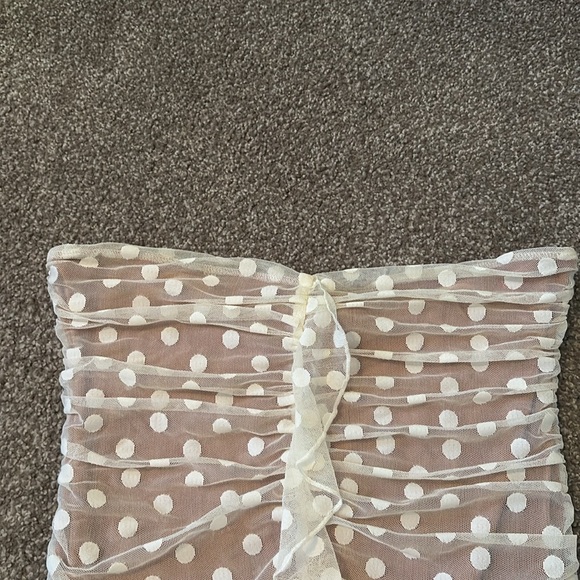 MAJORELLE Nude and White Strapless Dress - Picture 4 of 9